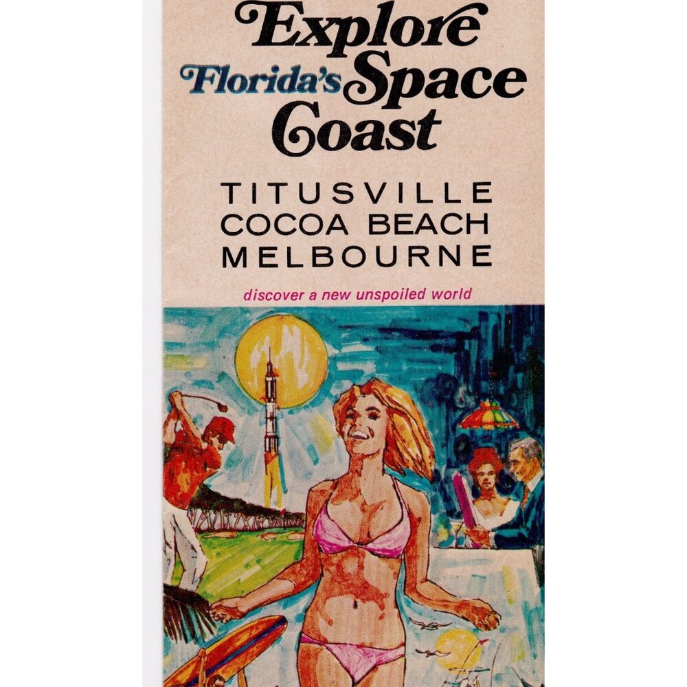 Explore Florida’s Space Coast Brochure 1970, Cocoa Beach, NASA, Disney, Jeannie